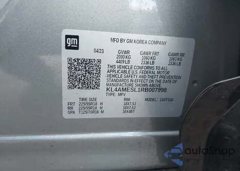 2024 Buick Encore Gx Sport Touring Awd from USA, damaged, VIN KL4AMESL1RB007998